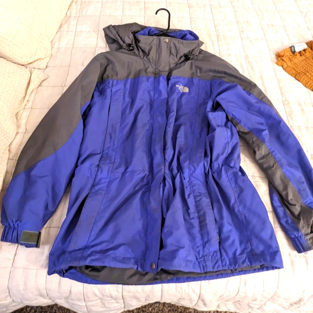Vintage North face ski jacket blue/gray shell size large